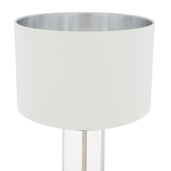 Laura Ashley Harrington Large Table Lamp Polished Nickel and Glass With Shade - Image 3
