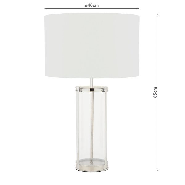 Laura Ashley Harrington Large Table Lamp Polished Nickel and Glass With Shade - Image 7