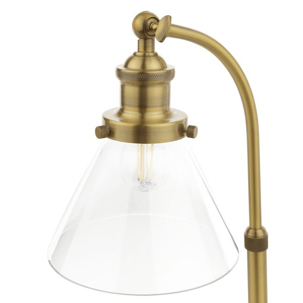 Laura Ashley Isaac Desk Lamp Antique Brass and Glass - Image 3