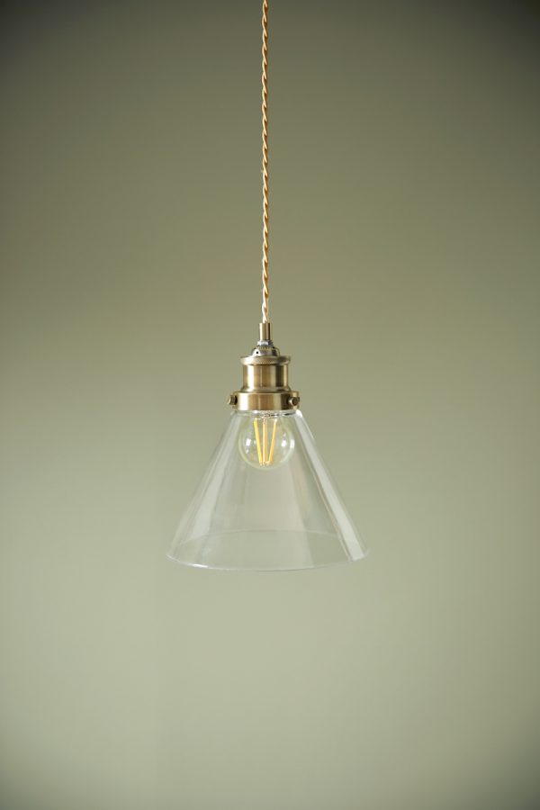 Laura Ashley Isaac Easy Fit Pendant Antique Brass and Glass - Image 5