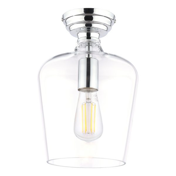 Laura Ashley Ockley Semi-Flush Polished Chrome and Glass - Image 2