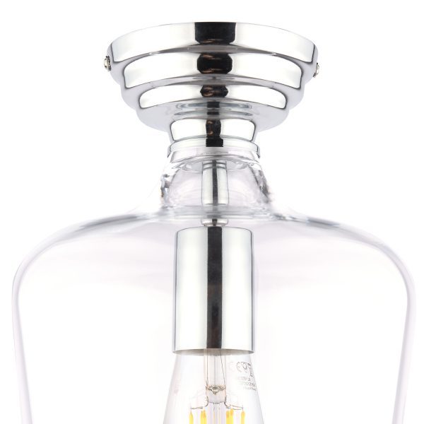 Laura Ashley Ockley Semi-Flush Polished Chrome and Glass - Image 3
