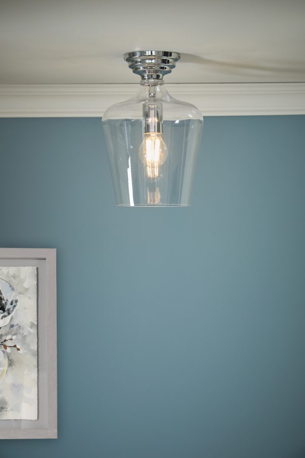 Laura Ashley Ockley Semi-Flush Polished Chrome and Glass - Image 4