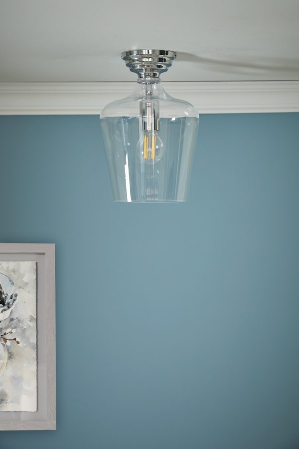 Laura Ashley Ockley Semi-Flush Polished Chrome and Glass - Image 5
