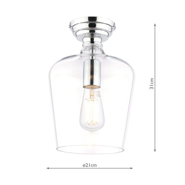 Laura Ashley Ockley Semi-Flush Polished Chrome and Glass - Image 6
