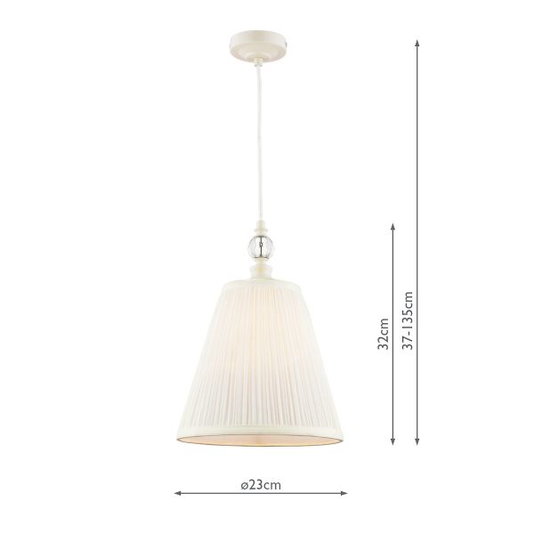 Laura Ashley Ellis Pendant Satin Cream and Crystal With Shade - Image 6