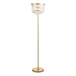 Laura Ashley Rhosill 3 Light Floor Lamp Crystal and Matt Antique Brass