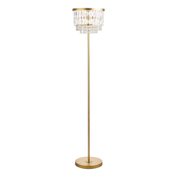 Laura Ashley Rhosill 3 Light Floor Lamp Crystal and Matt Antique Brass - Image 2