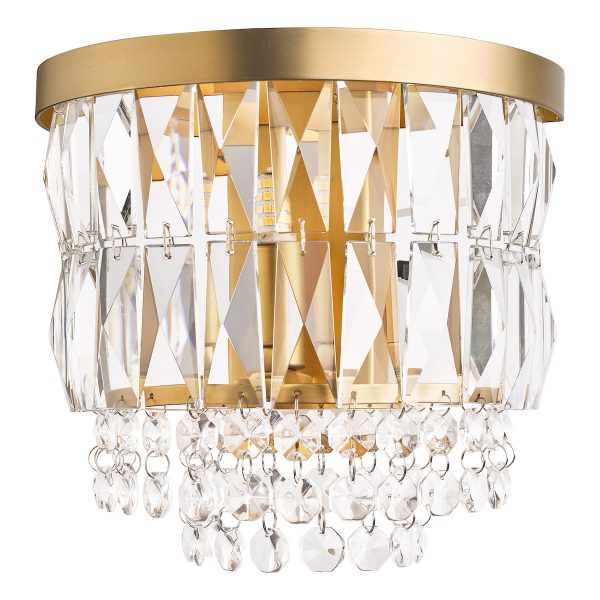 Laura Ashley Rhosill Wall Light Crystal and Matt Antique Brass - Image 2