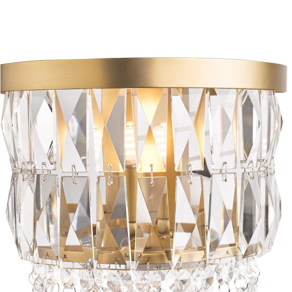 Laura Ashley Rhosill Wall Light Crystal and Matt Antique Brass - Image 4