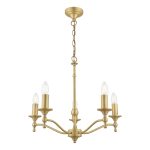 Laura Ashley Ludchurch 5 Light Armed Pendant Matt Antique Brass Fitting Only