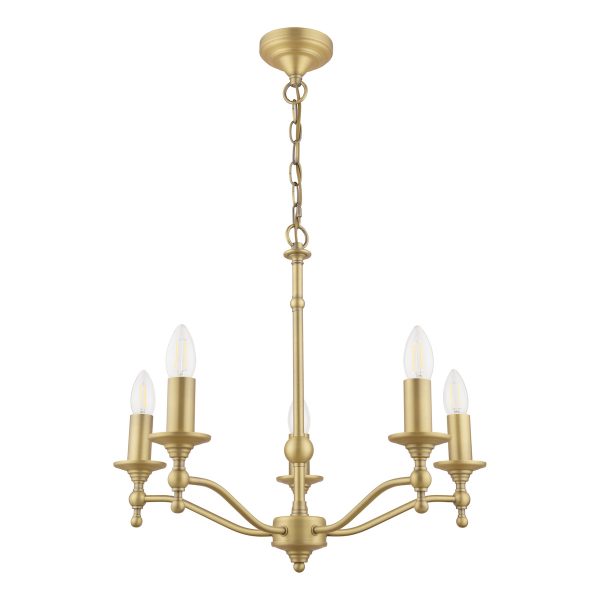 Laura Ashley Ludchurch 5 Light Armed Pendant Matt Antique Brass Fitting Only - Image 2