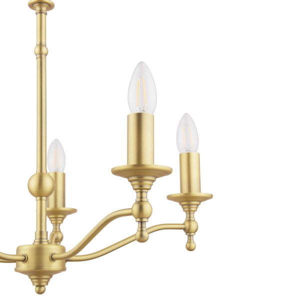 Laura Ashley Ludchurch 5 Light Armed Pendant Matt Antique Brass Fitting Only - Image 3
