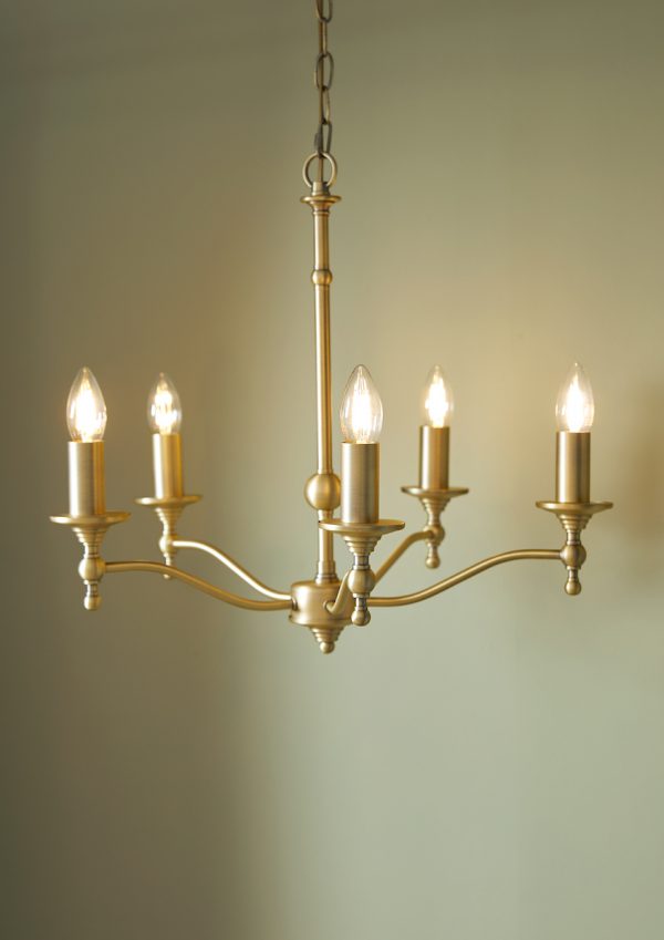 Laura Ashley Ludchurch 5 Light Armed Pendant Matt Antique Brass Fitting Only - Image 4