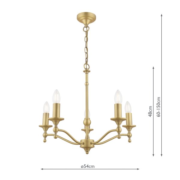 Laura Ashley Ludchurch 5 Light Armed Pendant Matt Antique Brass Fitting Only - Image 8