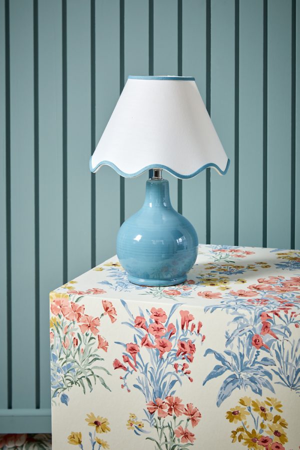 Laura Ashley Bramhope Table Lamp Blue Ceramic With Shade - Image 5