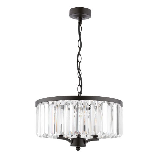 Laura Ashley Elkwood 3 Light Pendant Crystal and Black - Image 2