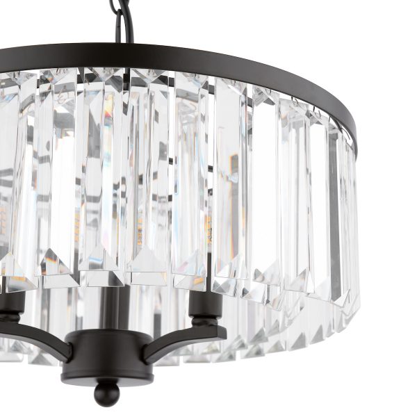 Laura Ashley Elkwood 3 Light Pendant Crystal and Black - Image 3