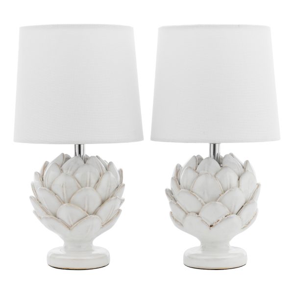 Laura Ashley Artichoke Twin Pack Table Lamp White With Shade - Image 2