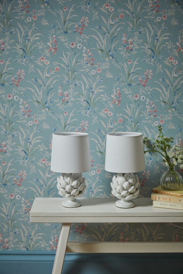 Laura Ashley Artichoke Twin Pack Table Lamp White With Shade - Image 5