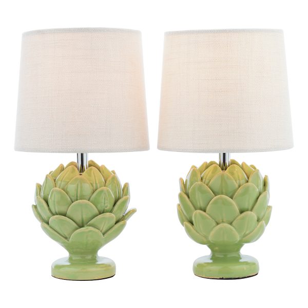Laura Ashley Artichoke Twin Pack Table Lamp Green With Shade