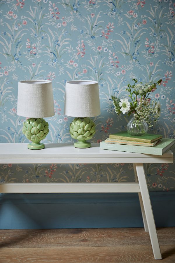 Laura Ashley Artichoke Twin Pack Table Lamp Green With Shade - Image 5