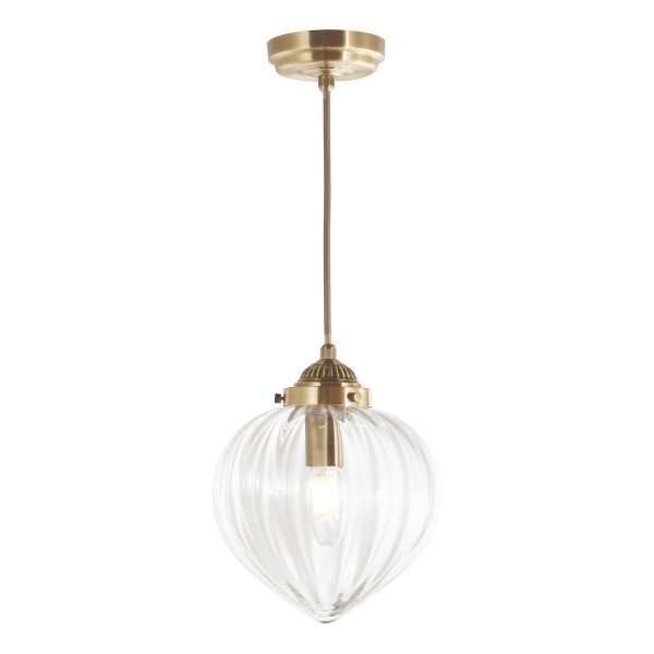 Laura Ashley Whitham Pendant Antique Brass and Glass
