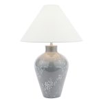 Laura Ashley Pussywillow Table Lamp Grey Ceramic and Polished Nickel With Shade