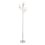 Laura Ashley Southwell 3 Light Floor Lamp Polished Nickel and Opal Glass