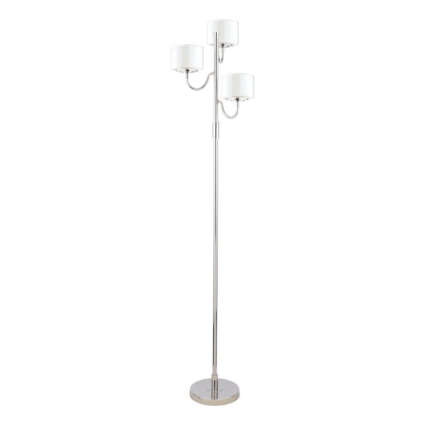 Laura Ashley Southwell 3 Light Floor Lamp Polished Nickel and Opal Glass - Image 2