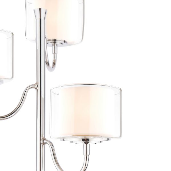 Laura Ashley Southwell 3 Light Floor Lamp Polished Nickel and Opal Glass - Image 3
