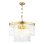 Laura Ashley Durnsford 4 Light Pendant Matt Antique Brass and Glass