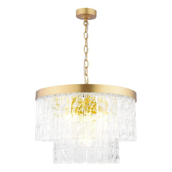 Laura Ashley Durnsford 4 Light Pendant Matt Antique Brass and Glass
