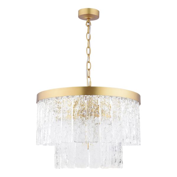 Laura Ashley Durnsford 4 Light Pendant Matt Antique Brass and Glass - Image 2