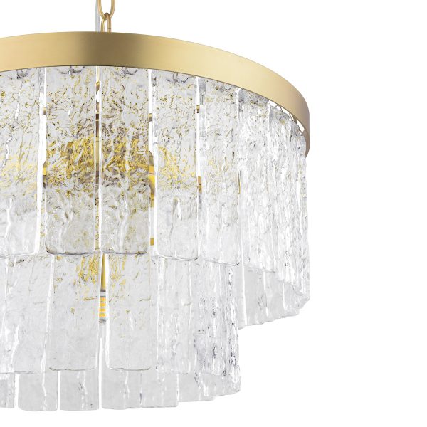 Laura Ashley Durnsford 4 Light Pendant Matt Antique Brass and Glass - Image 3