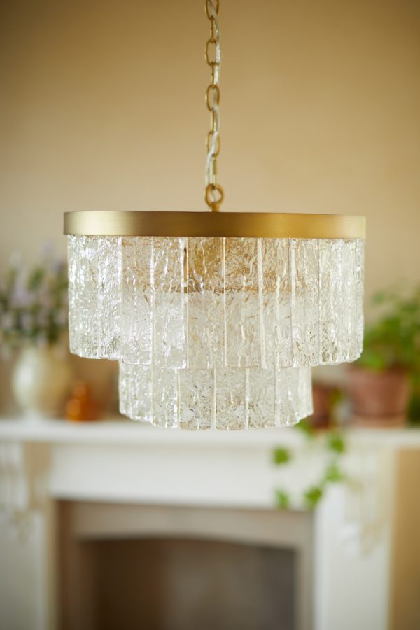 Laura Ashley Durnsford 4 Light Pendant Matt Antique Brass and Glass - Image 7