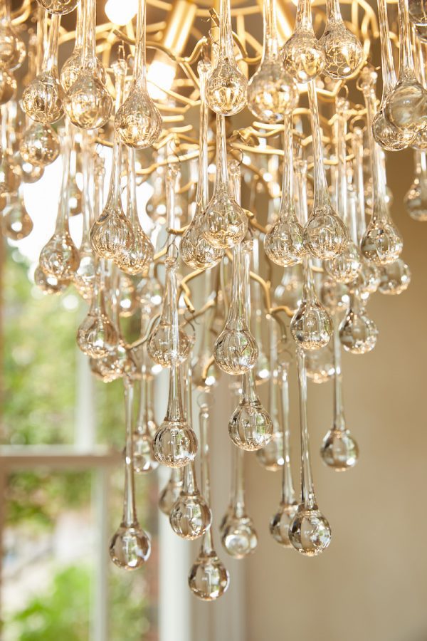 Laura Ashley Willow 4 Light Pendant Satin Champagne and Crystal - Image 6