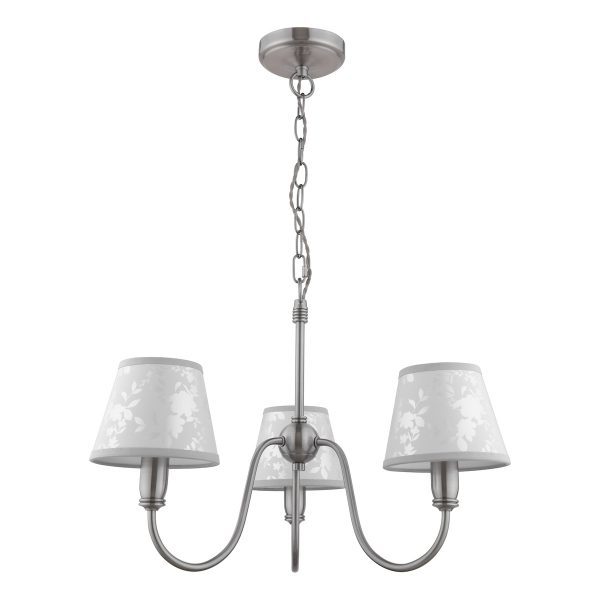 Laura Ashley Westbourne 3 Light Armed Pendant Polished Pewter With Shade - Image 2