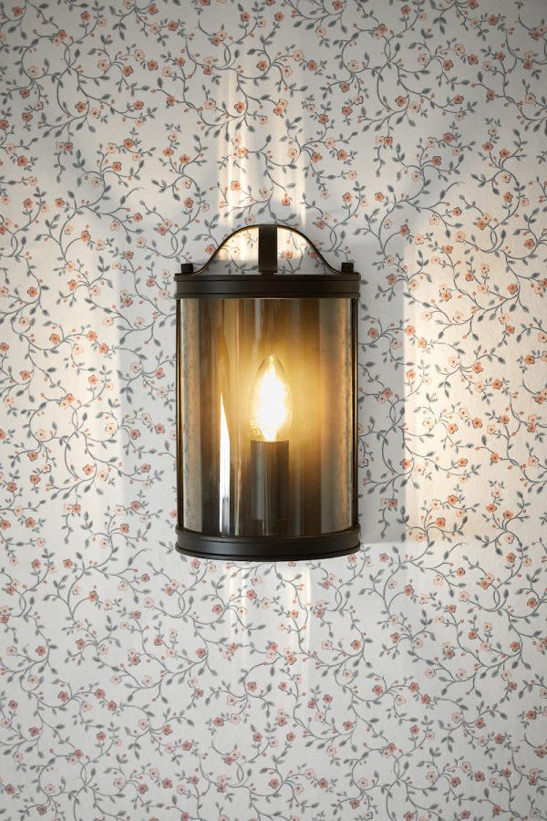 Laura Ashley Harrington Wall Light Matt Black and Glass - Image 5