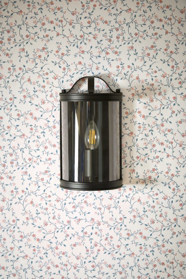 Laura Ashley Harrington Wall Light Matt Black and Glass - Image 6