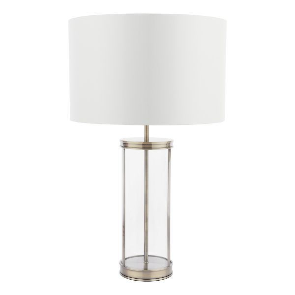 Laura Ashley Harrington Large Table Lamp Antique Brass and Glass With Shade - Image 2