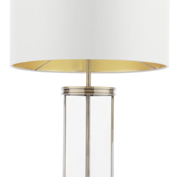 Laura Ashley Harrington Large Table Lamp Antique Brass and Glass With Shade - Image 3