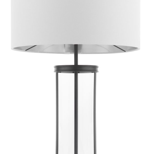 Laura Ashley Harrington Large Table Lamp Matt Black and Glass With Shade - Image 3