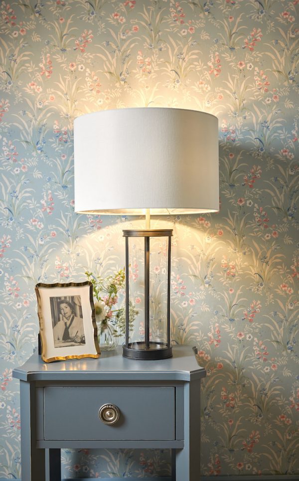Laura Ashley Harrington Large Table Lamp Matt Black and Glass With Shade - Image 4