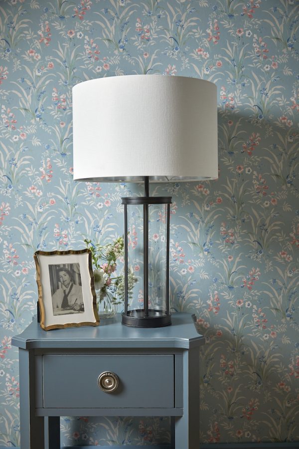 Laura Ashley Harrington Large Table Lamp Matt Black and Glass With Shade - Image 5