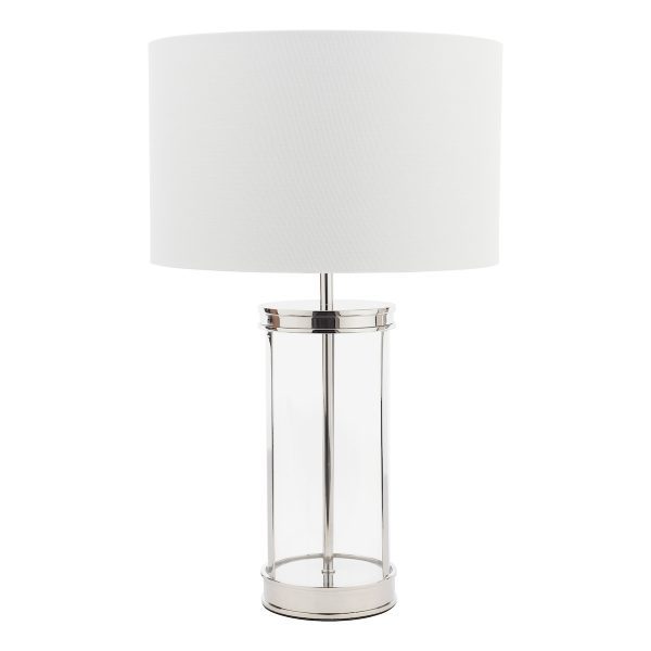 Laura Ashley Harrington Small Table Lamp Polished Nickel and Glass With Shade - Image 2