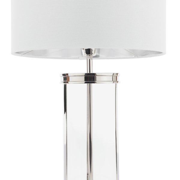 Laura Ashley Harrington Small Table Lamp Polished Nickel and Glass With Shade - Image 3