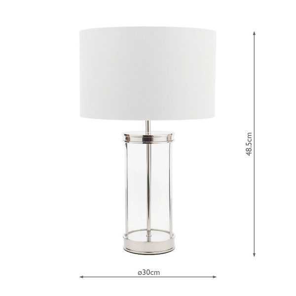 Laura Ashley Harrington Small Table Lamp Polished Nickel and Glass With Shade - Image 6