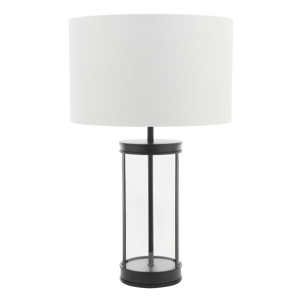 Laura Ashley Harrington Small Table Lamp Matt Black and Glass With Shade - Image 2