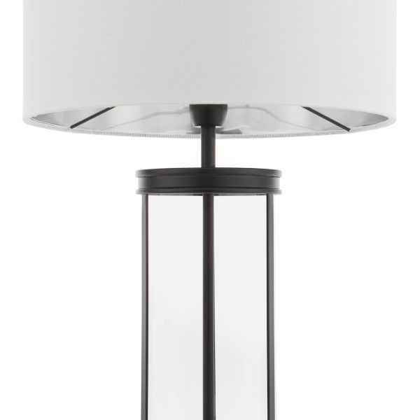 Laura Ashley Harrington Small Table Lamp Matt Black and Glass With Shade - Image 3